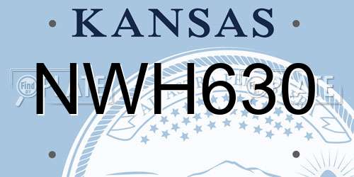 NWH630 Kansas License Plate