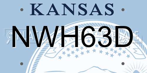 NWH63D Kansas License Plate