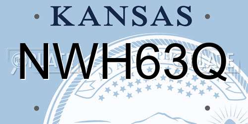 NWH63Q Kansas License Plate