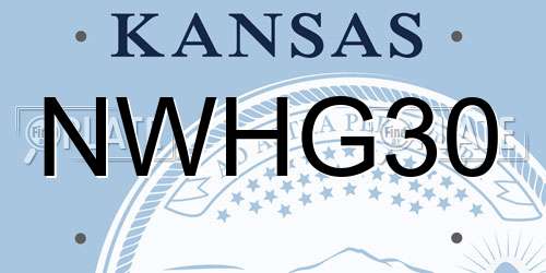 NWHG30 Kansas License Plate