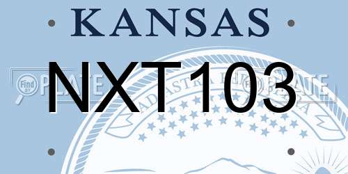 NXT103 Kansas License Plate