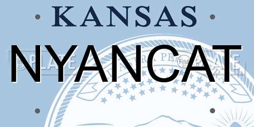 NYANCAT Kansas License Plate