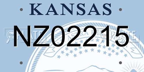 NZ02215 Kansas License Plate
