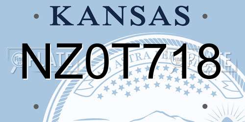 NZ0T718 Kansas License Plate