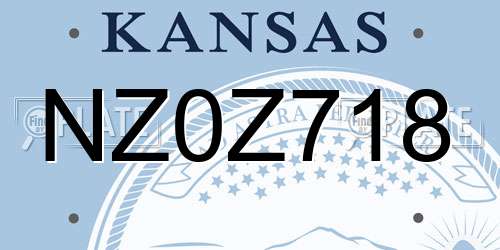 NZ0Z718 Kansas License Plate