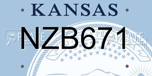 NZB671 Kansas License Plate