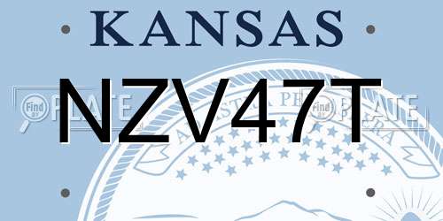 NZV47T Kansas License Plate