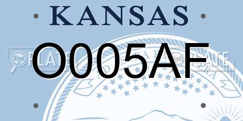 O005AF Kansas License Plate