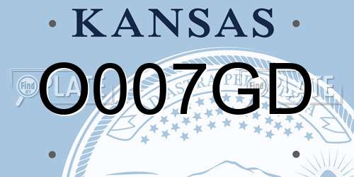 O007GD Kansas License Plate