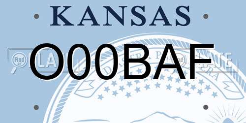 O00BAF Kansas License Plate