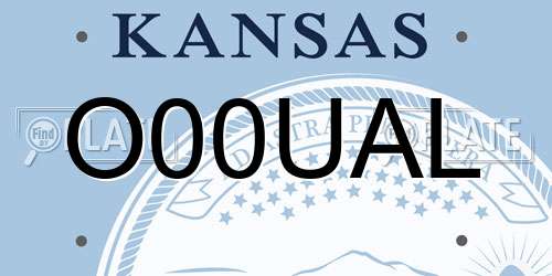 O00UAL Kansas License Plate