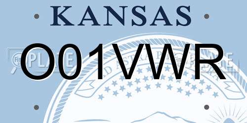 O01VWR Kansas License Plate