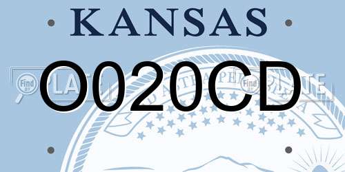 O020CD Kansas License Plate