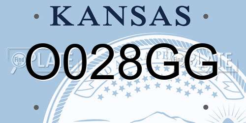 O028GG Kansas License Plate