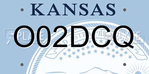 O02DCQ Kansas License Plate