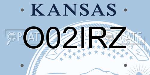 O02IRZ Kansas License Plate