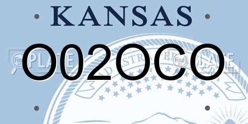 O02OCO Kansas License Plate