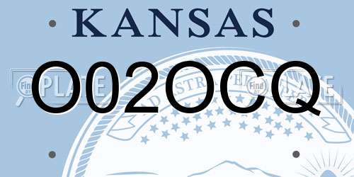 O02OCQ Kansas License Plate