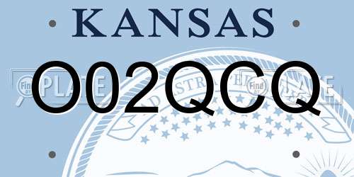 O02QCQ Kansas License Plate