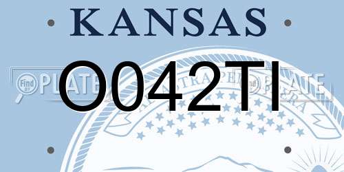 O042TI Kansas License Plate