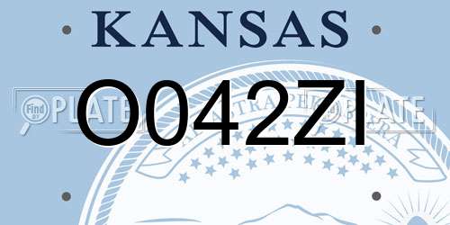 O042ZI Kansas License Plate