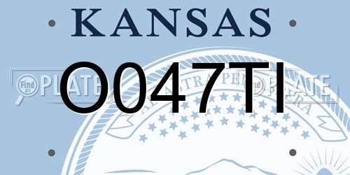 O047TI Kansas License Plate