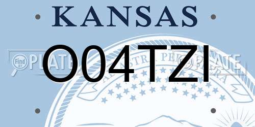 O04TZI Kansas License Plate