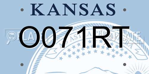 O071RT Kansas License Plate