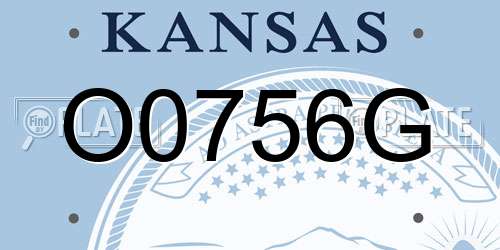 O0756G Kansas License Plate