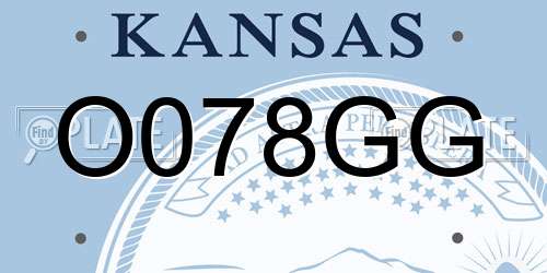 O078GG Kansas License Plate