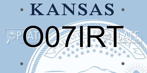 O07IRT Kansas License Plate