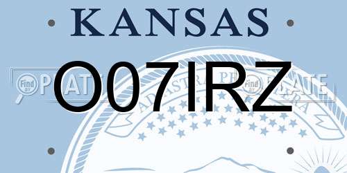 O07IRZ Kansas License Plate