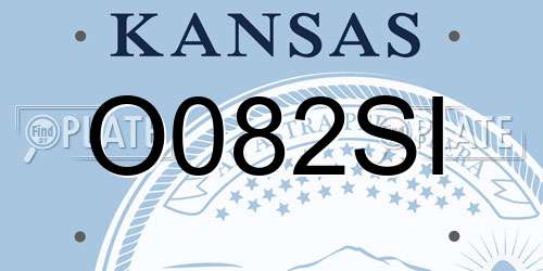 O082SI Kansas License Plate