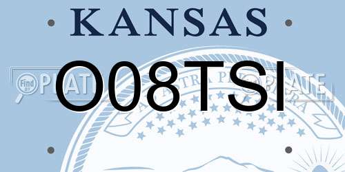 O08TSI Kansas License Plate