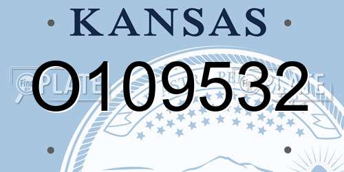 O109532 Kansas License Plate