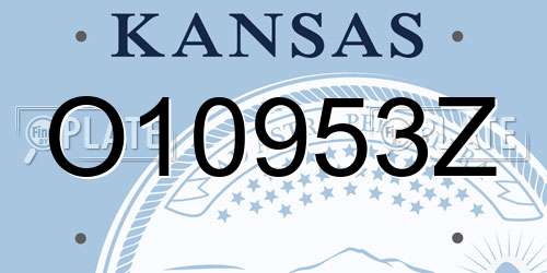 O10953Z Kansas License Plate