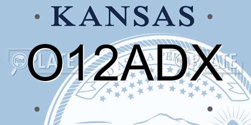 O12ADX Kansas License Plate