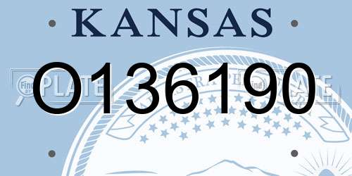 O136190 Kansas License Plate