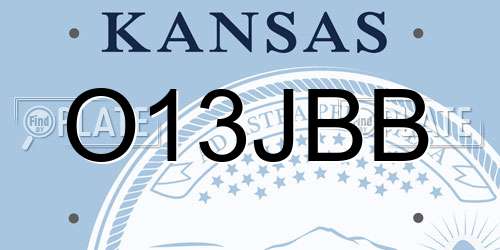 O13JBB Kansas License Plate