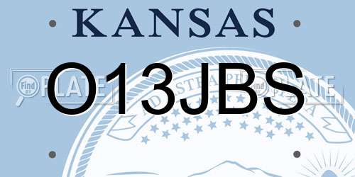 O13JBS Kansas License Plate