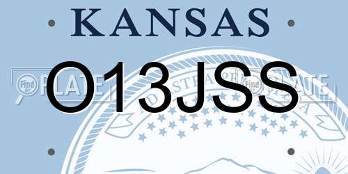 O13JSS Kansas License Plate