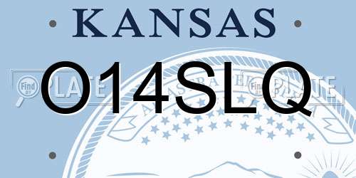 O14SLQ Kansas License Plate