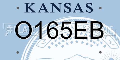 O165EB Kansas License Plate