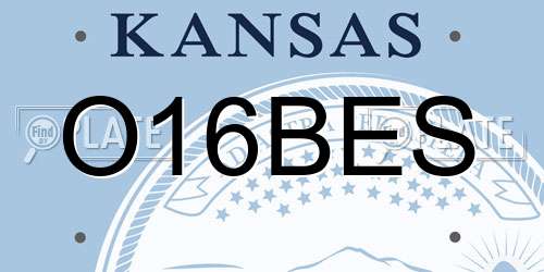 O16BES Kansas License Plate