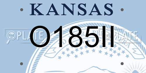 O185II Kansas License Plate