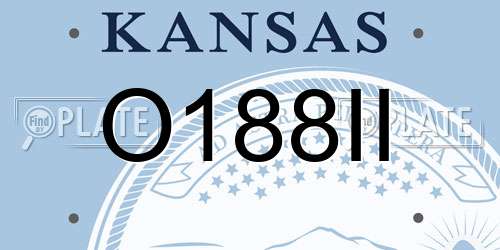 O188II Kansas License Plate