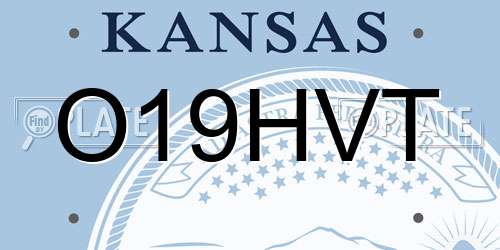 O19HVT Kansas License Plate
