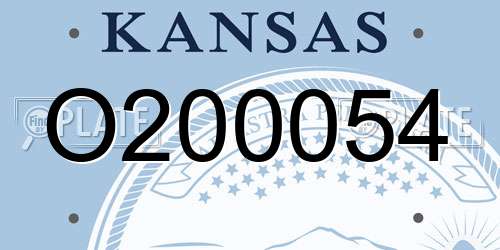 O200054 Kansas License Plate