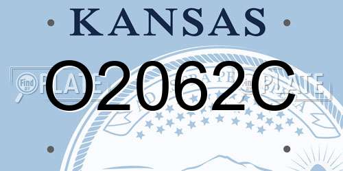 O2062C Kansas License Plate