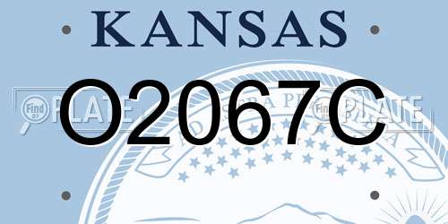 O2067C Kansas License Plate
